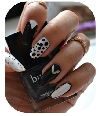 Manicure Monday | NAIL TUTORIAL #Black and White Party Nails