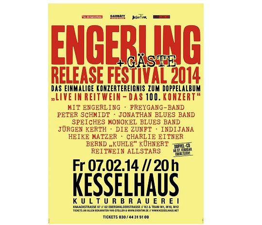 Engerling und Gäste, Konzert am 7. Februar 2014 im Berliner Kesselhaus
