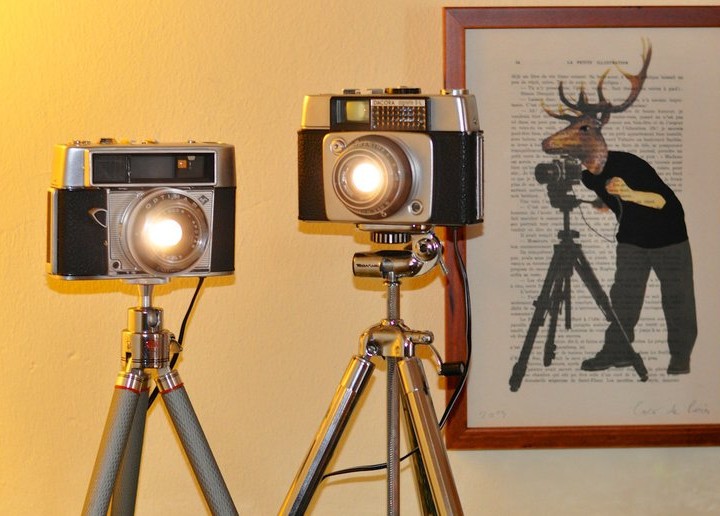 Einrichtungstipp: Lampen aus Vintage-Kameras