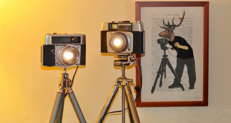 Interior Design Recommendation: Lamps made of Vintage Cameras