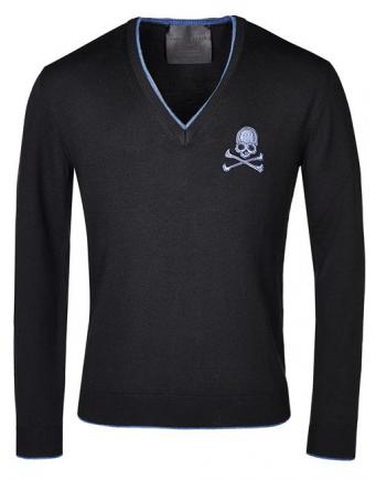 Menswear: Philipp Plein -  Dark blue Skull Shirt