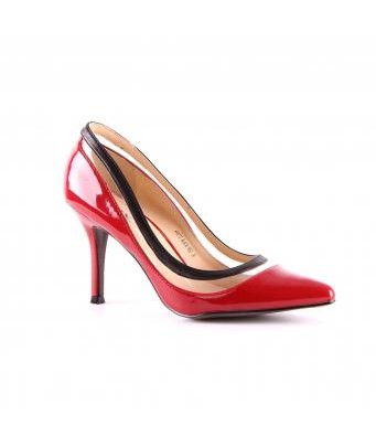 Sexy Pumps in Red with transparent Panels