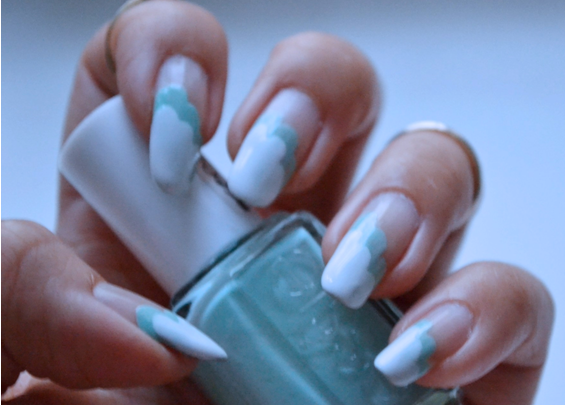 Manicure Monday | NAIL TUTORIAL #Fluffige Mint-weiße Wolken