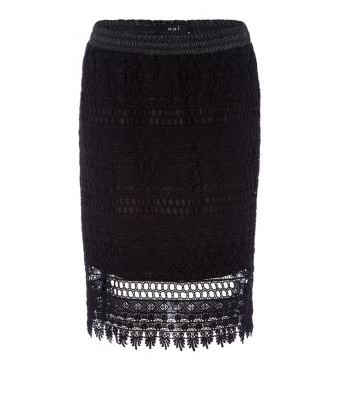 Mini Skirt made of black Lace by Oui