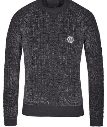 Menswear: Crocodile Skin Textured Sweater by Philipp Plein