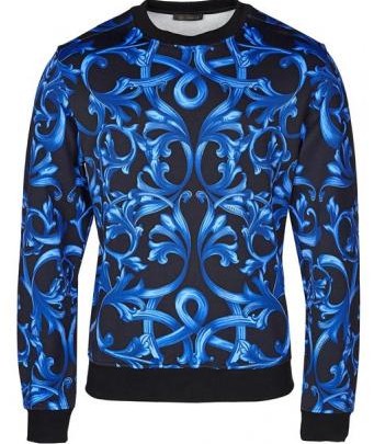 Menswear: Versace Pullover in Blau-Schwarz