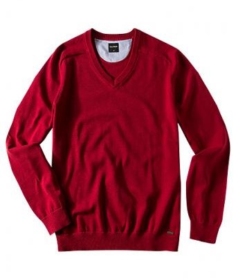 Kirschroter Pullover aus Baumwolle by Olymp