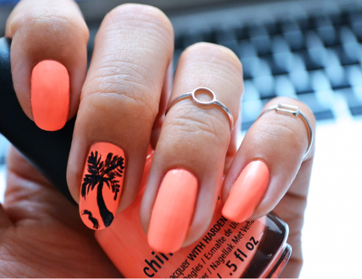 Nail Tutorial: Under the palm trees
