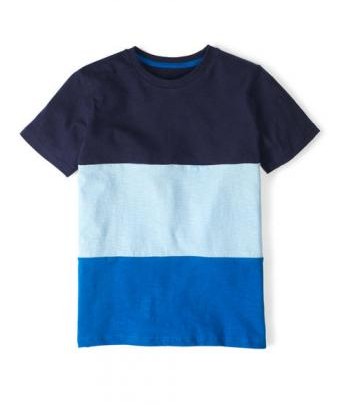 Blaues T-shirt mit Blockstreifen für Kids
