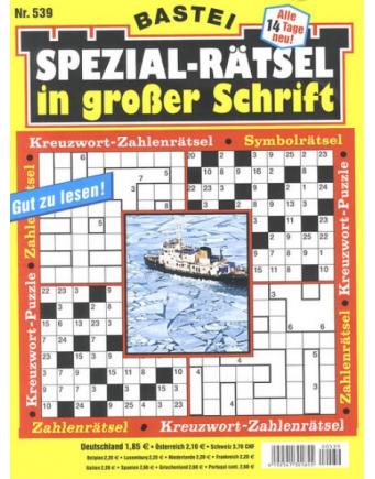 Puzzle magazine with big font size by Bastei