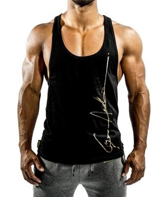Muskel Tank Top in Schwarz/Gold by GA