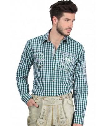 Checked Tracht Shirt in Green by Stockerpoint