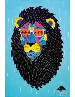 Poster: stylischer Löwe mit Sonnenbrille