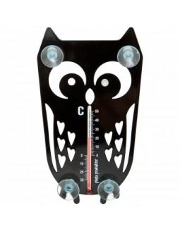 Cute owl thermometer in black