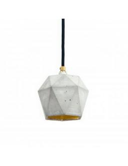 Hexagon lamp out of cement and gold