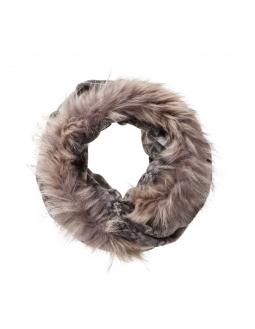 Modern ethno scarf fake fur