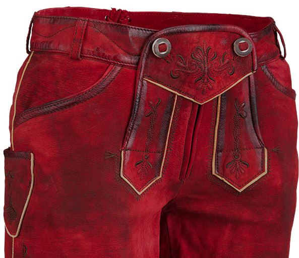 Trend: Trachten-Lederhosen in Rot