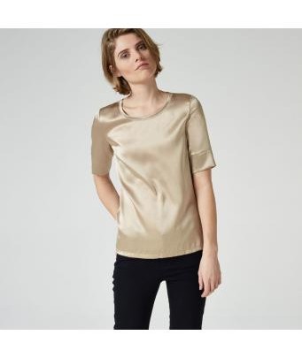 Materialmix silk shirt