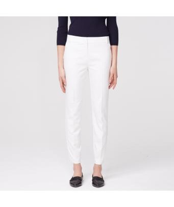trousers with side slits - white