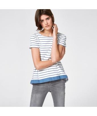 ring striped shirt with back fold