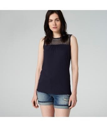 top with lace yoke