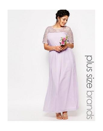 Lovedrobe - decorated chiffon maxi dress - violet