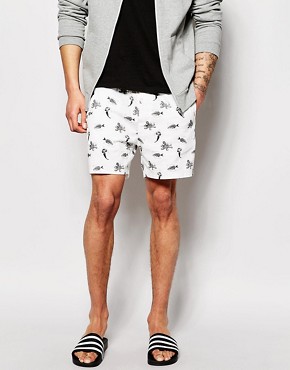 ASOS - Chino-shorts with print - white
