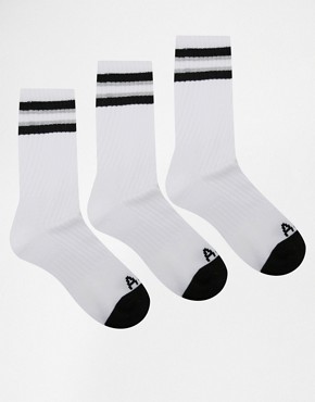 Abercrombie & Fitch - Kurze Socken im 3er-Set - Weiß