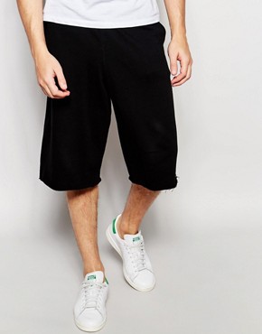 ASOS - Jersey-Shorts with untrimmed edge - black