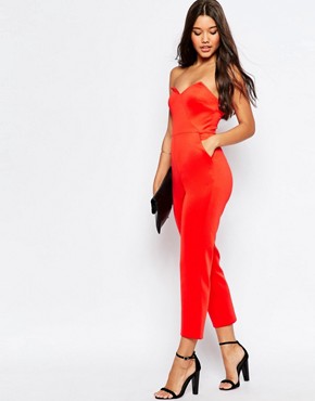 ASOS - Jersey-overall with angular cut - red