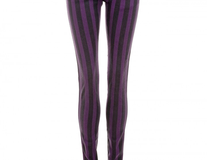 Gestreifte Skinny Jeans - black/purple