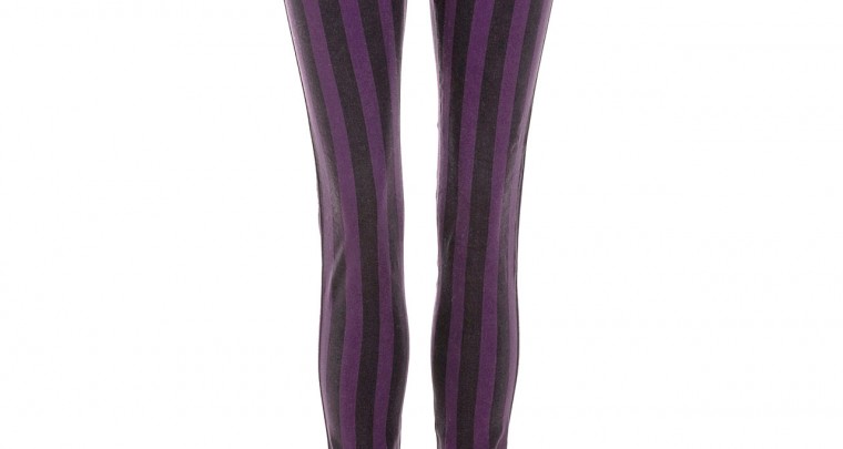 Gestreifte Skinny Jeans - black/purple