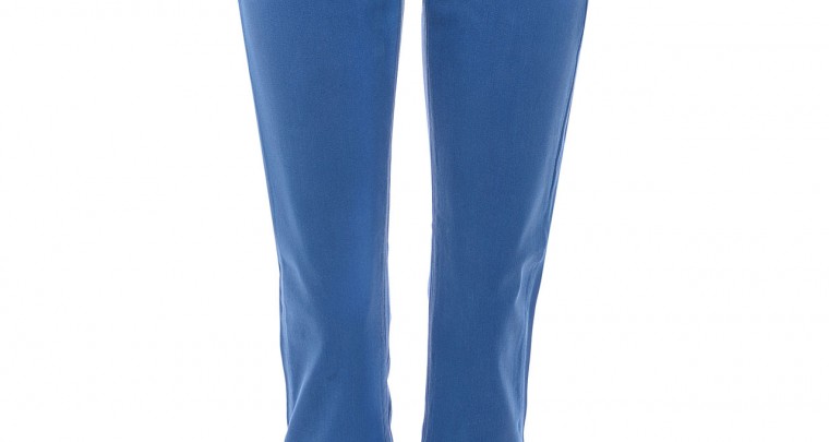 Gewachste Slim Fit Jeans - azurblau