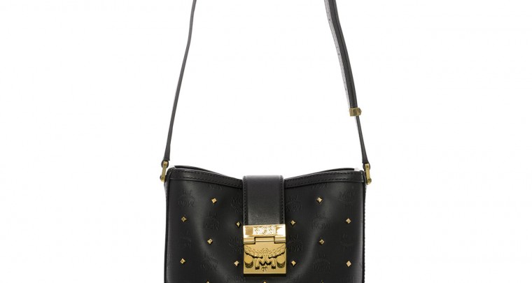 Black shoulder bag Claudia Allover with decorative rivets small