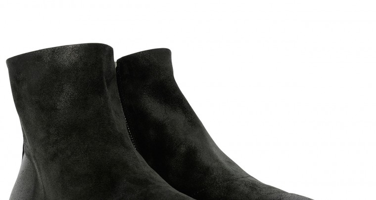 Black goatskin leather bootees Marsacco