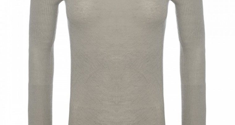 Long cashmere turtleneck sweater - grey