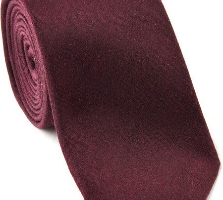 Uni-farbene Krawatte aus Wolle-Seide-Mix