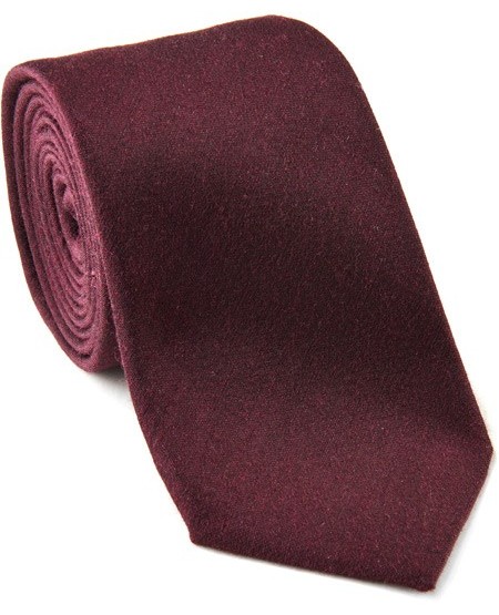 Uni-farbene Krawatte aus Wolle-Seide-Mix