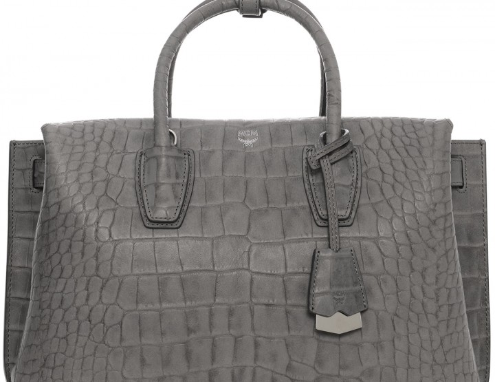 Grey crocodile grain bag Milla large