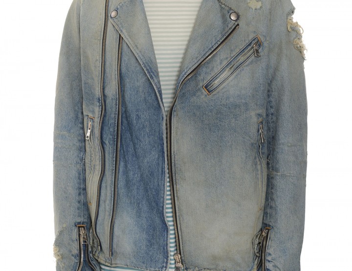 Distressed denim jacket vintage - blue