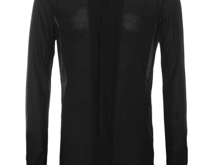 Semi-transparent cotton silk shirt - black
