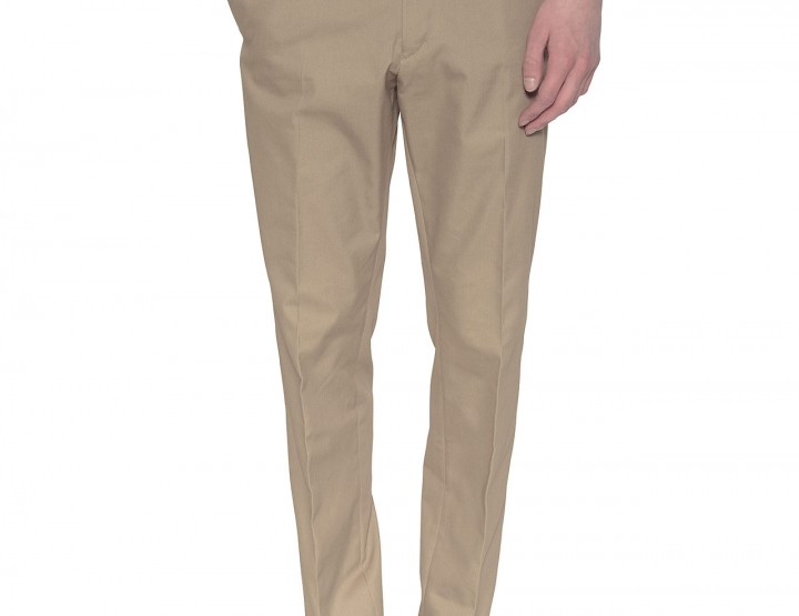 Chino with lateral stripes - beige/blue