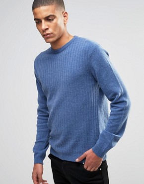 ASOS - Slightly ribbed pullover with high share of lambswool - brownish grey