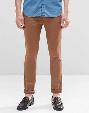 ASOS - Supertight cotton-satin trousers medium khaki - Ermin