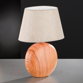 Wooden look table lamp