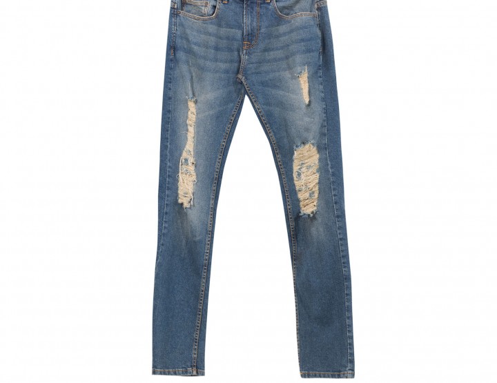 Slim-fit jeans with cracks