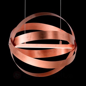 Rings - Trendy copper LED-hanging lamp