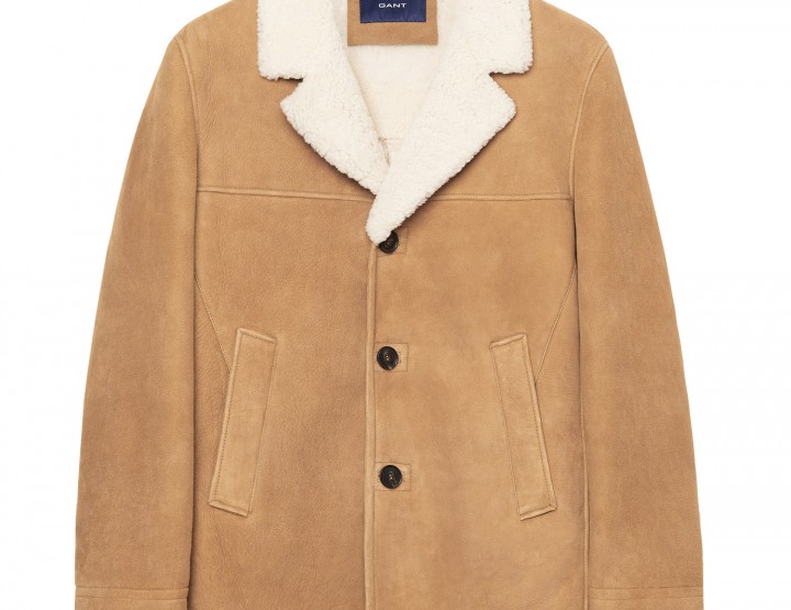GANT Mens breezer shearling jacket - brown