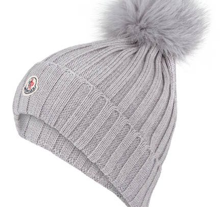 MONCLER beanie with fur pompon
