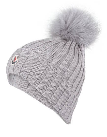 MONCLER beanie with fur pompon